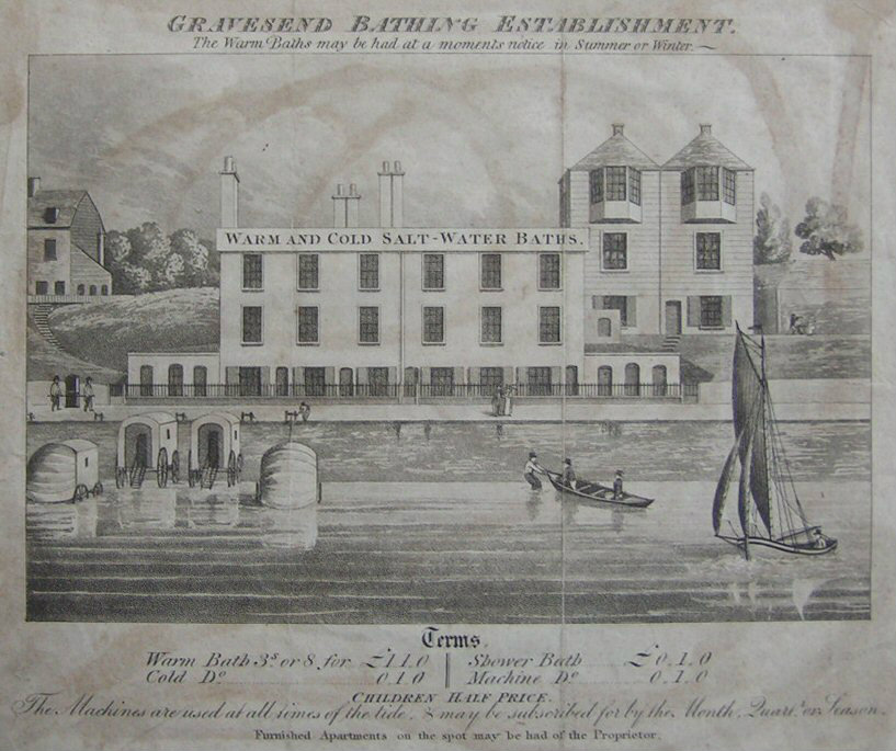 Aquatint - Gravesend Bathing Establishment